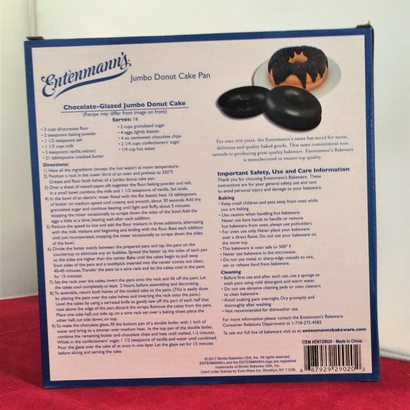 Entenmann's Jumbo Donut Cake Pans, Non-Stick. Brand New Set of 2 Pans - Picture 3 of 3